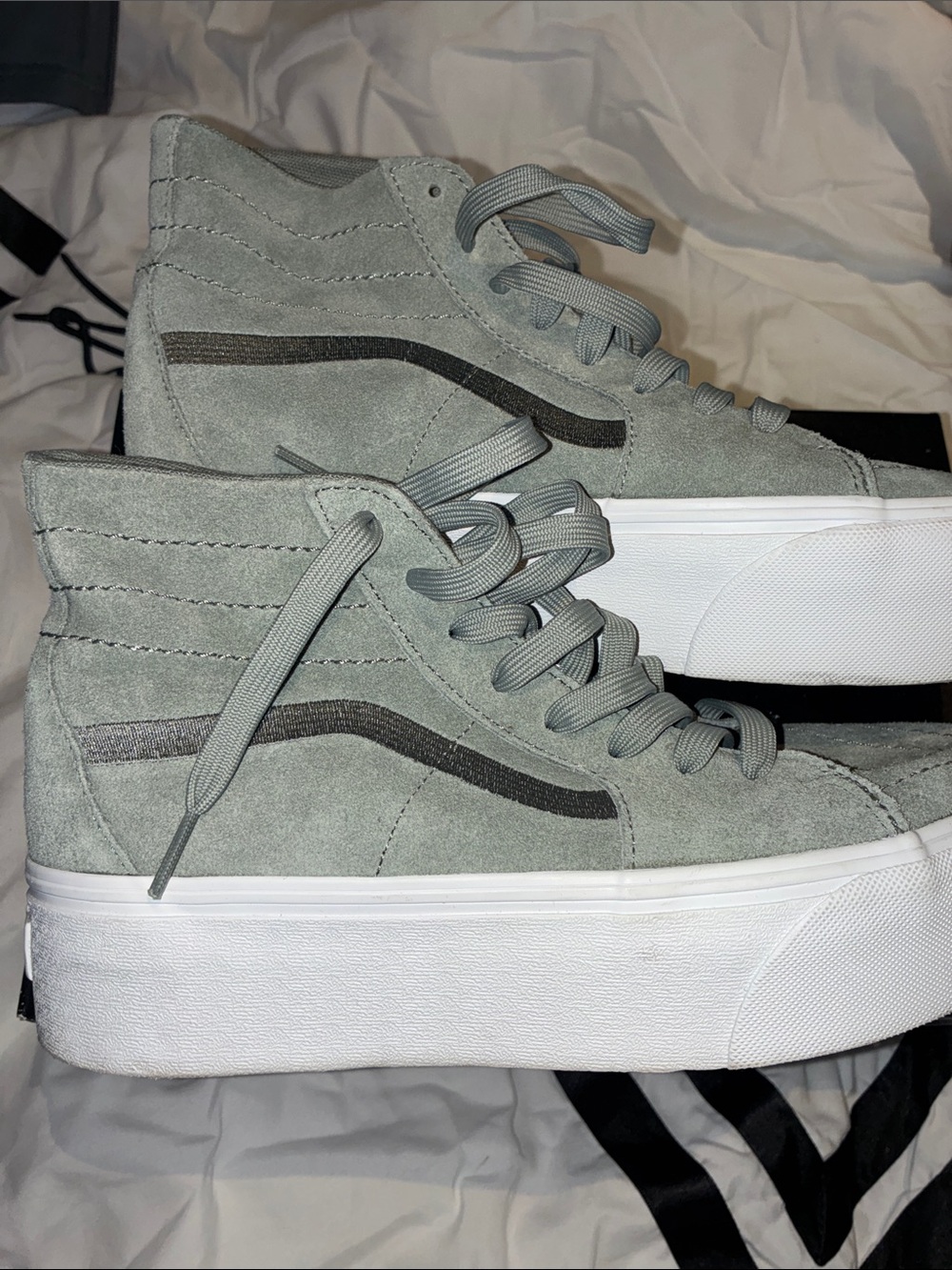 Vans Women's High-Top Platform Sneakers in Light Sage